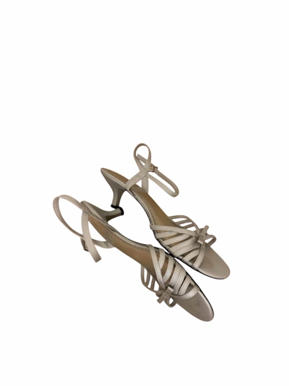 Predictions Metallic Silver Strappy Slingback Sandals size 10